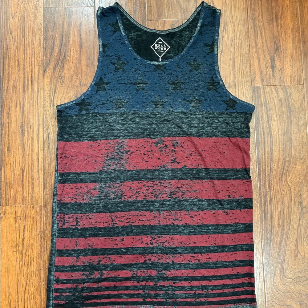 Well Worn Red and Blue Striped Tank Tops